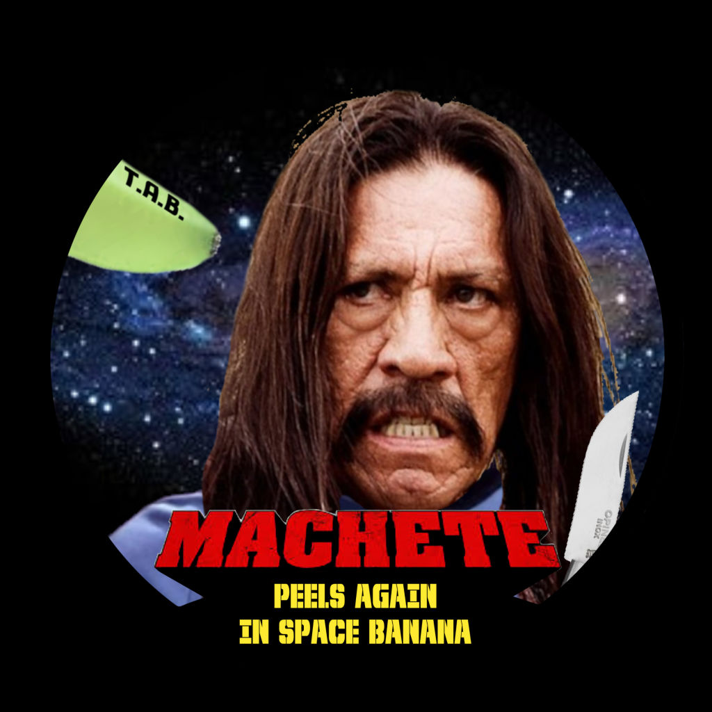 étiquette Machete peels again in space banana